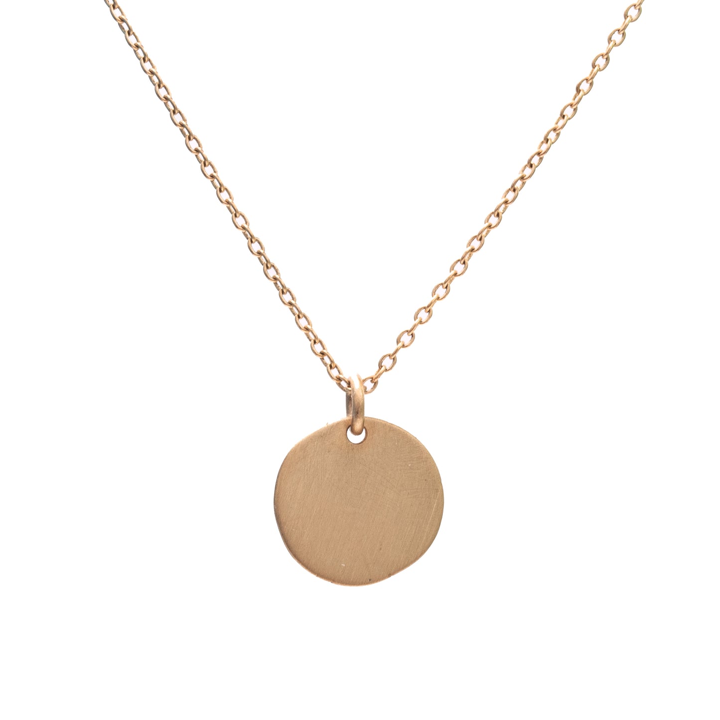 Pure hand hammered, 9 carat disc pendant