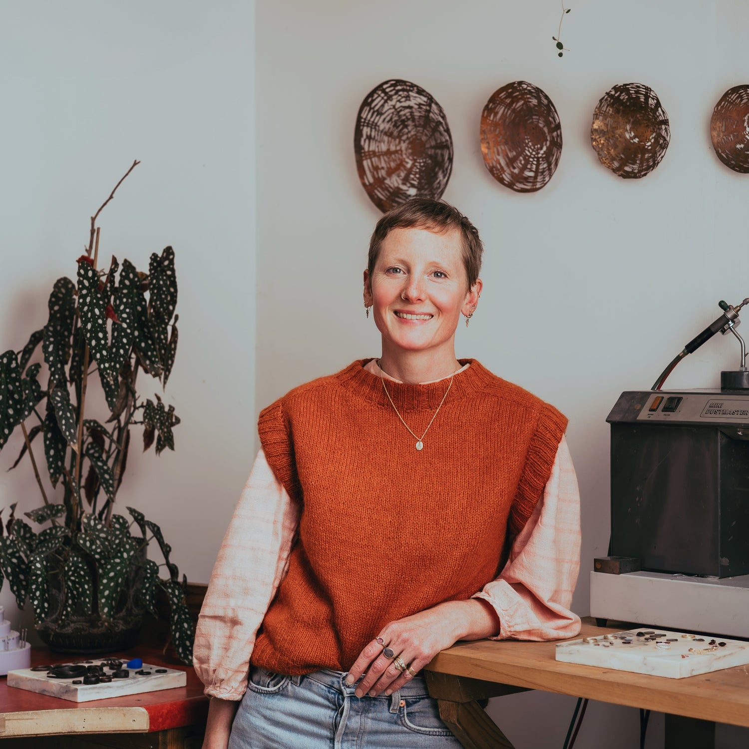 an image of heidi in her workshop