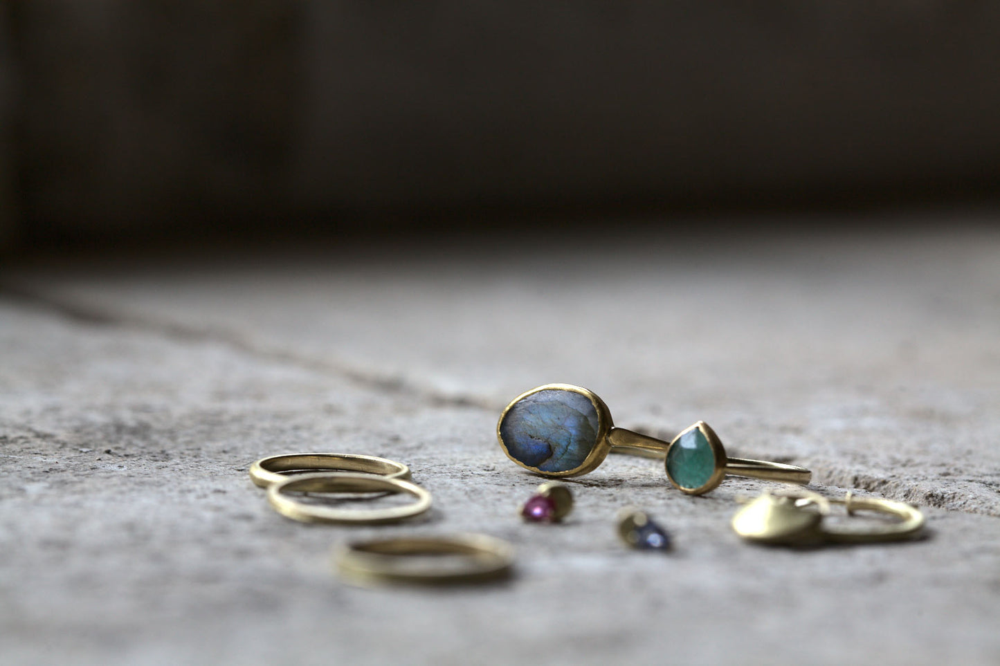 A selection of handcrafted solid gold jewellery