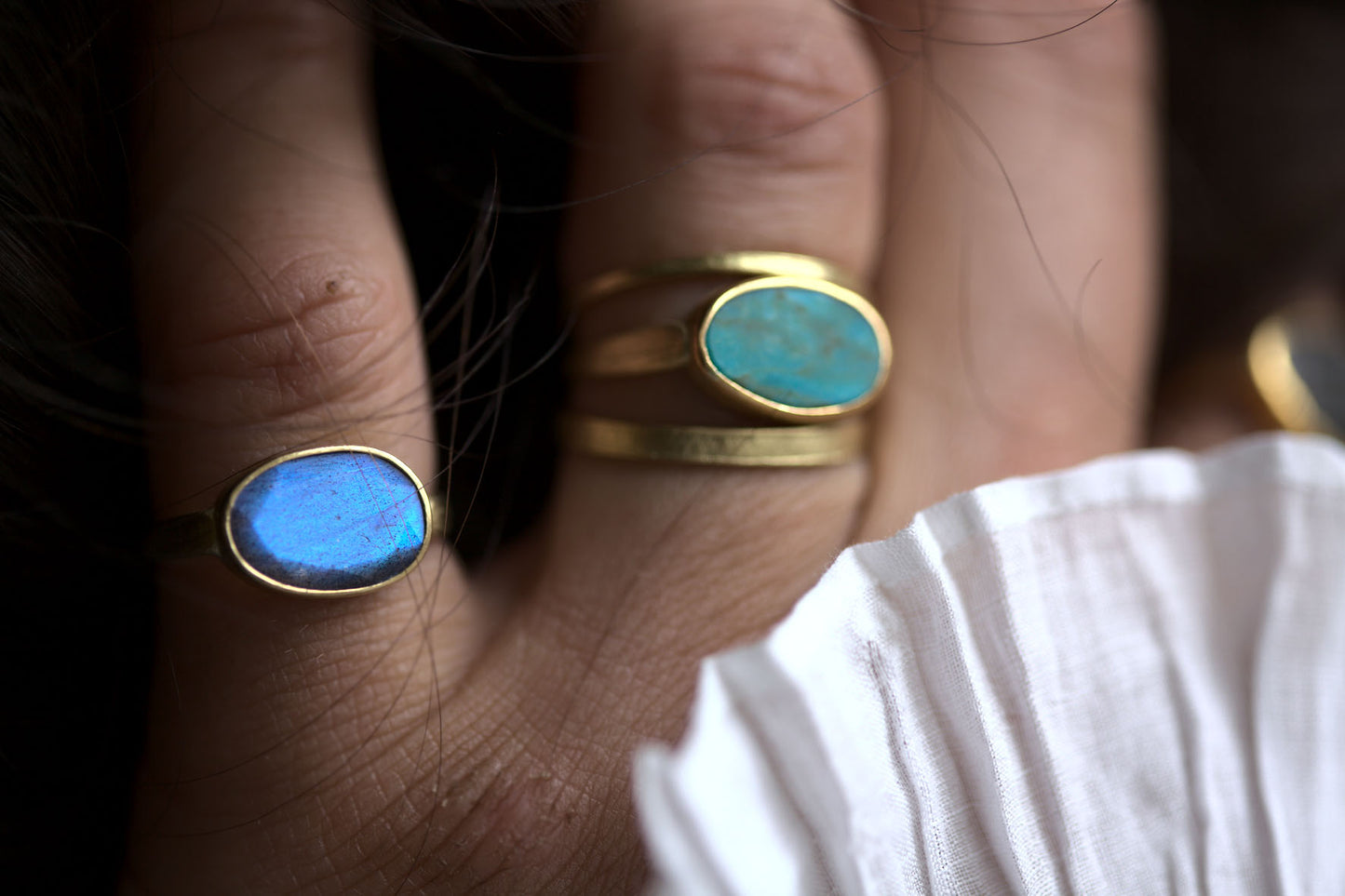 Medium Labradorite Protection Ring