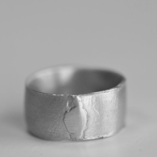 Wide silver ring