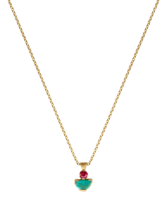 Ruby and turquoise Mina pendant