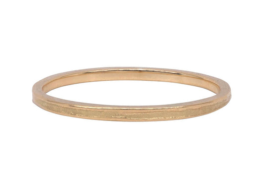 Fine textured solid 18 carat handcrafted gold band